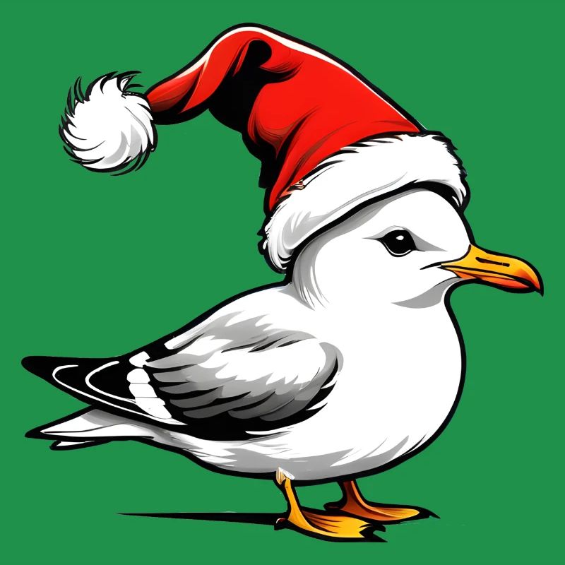 Mouette de Noël avec chapeau