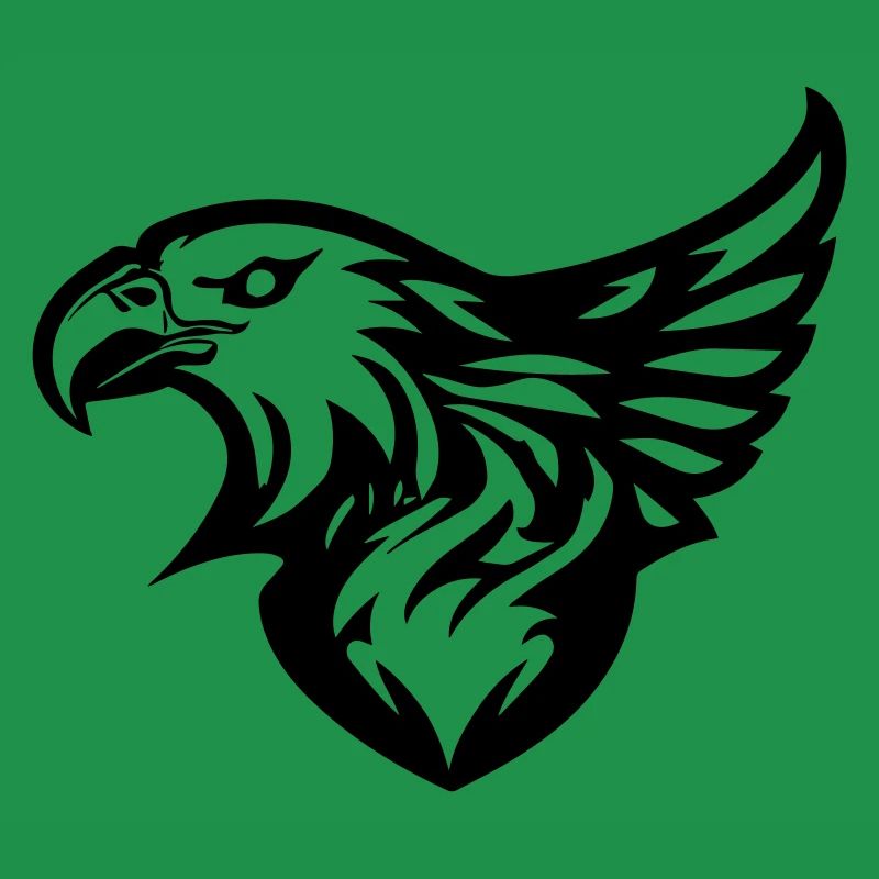 eagle's head with wing in profile on one side