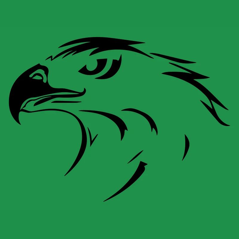 Eagle head in profile on one side