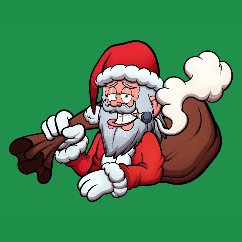 Weihnachtsmann raucht einen Joint