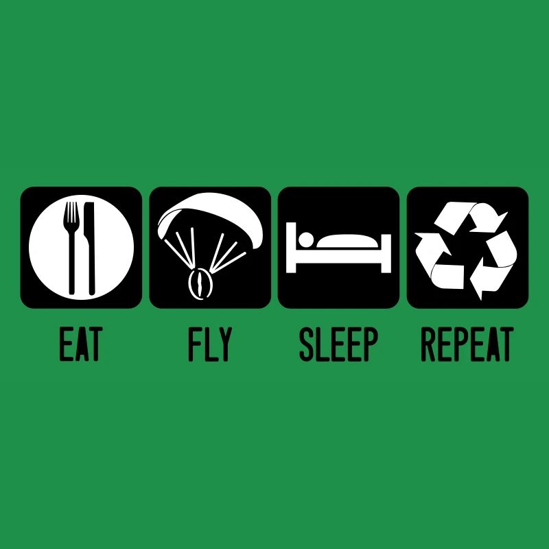 Paramotor Eat Fly Sleep Repeat - Paramotor White