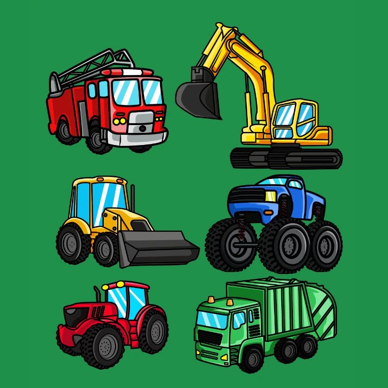 Excavator fire engine tractor vehicles kids gift