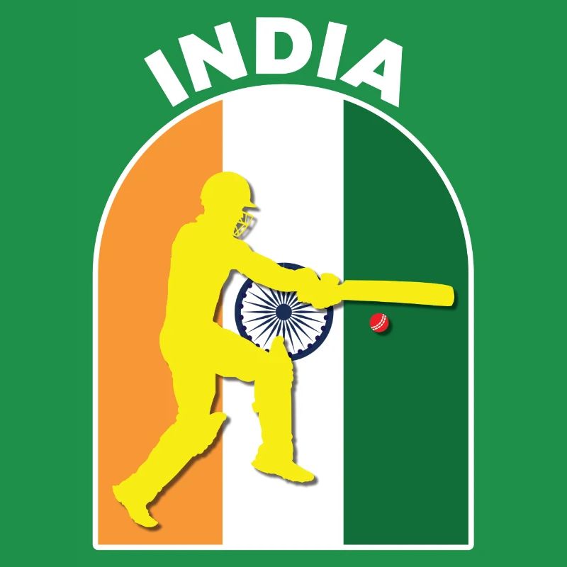 Batteur de cricket de l’Inde Drapeau de l’Inde