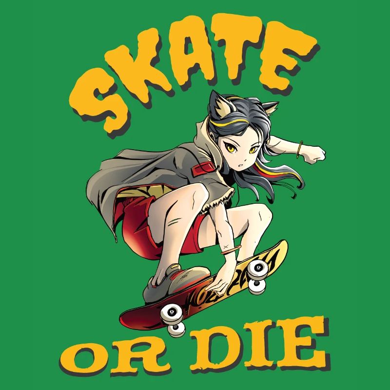 Skate oder stirb Skateboarder Anime Mädchen