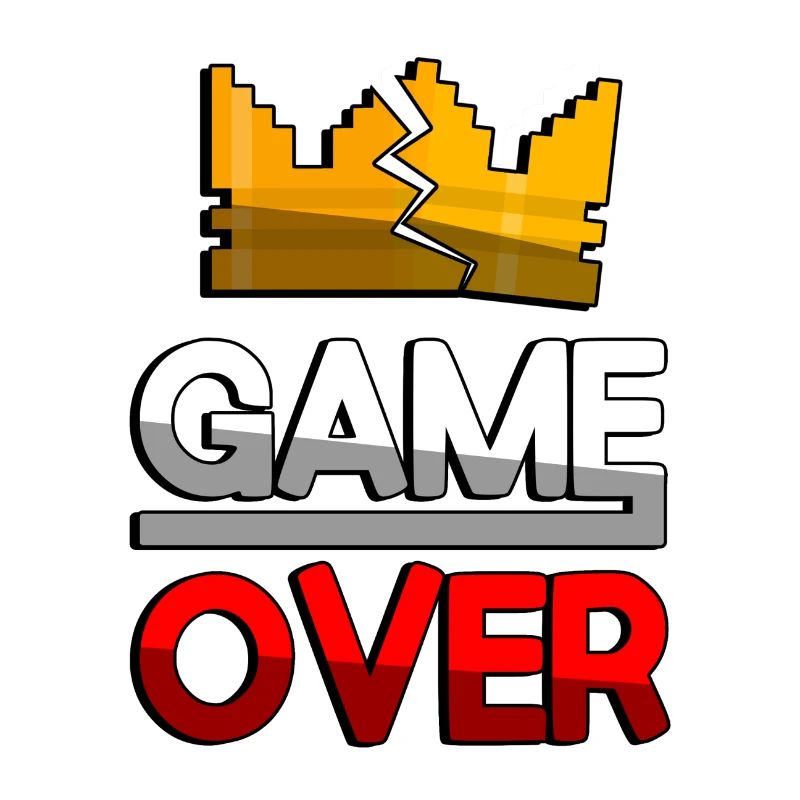 GAME OVER (Red) + King Crown - Gaming