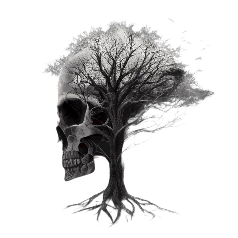 Schädel mit Baum