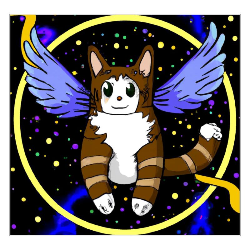 Chat ange dans l’espace.