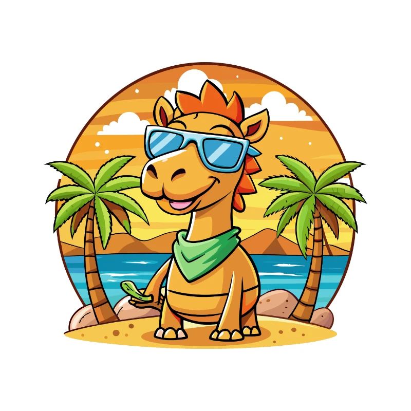 Lunettes de soleil de plage d’été de dessin animé drôle de chameau
