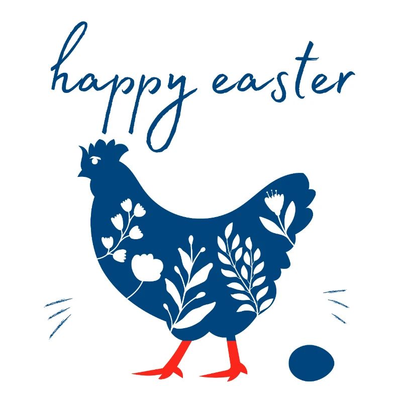 Happy Easter. Happy Easter. Easter egg and hen