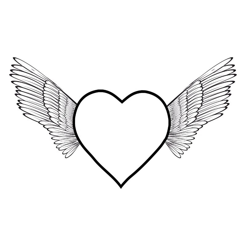 Herz mit Flügel -schwarz-