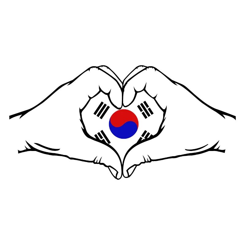Drapeau de la Corée du Sud Aiguilles Forme De Coeur