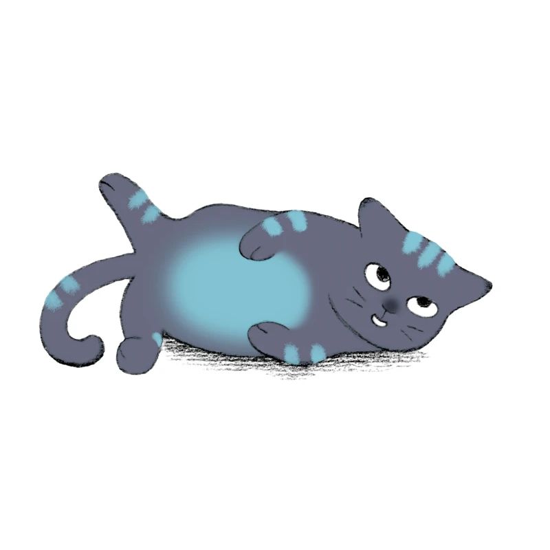 Katze in horizontaler Pose