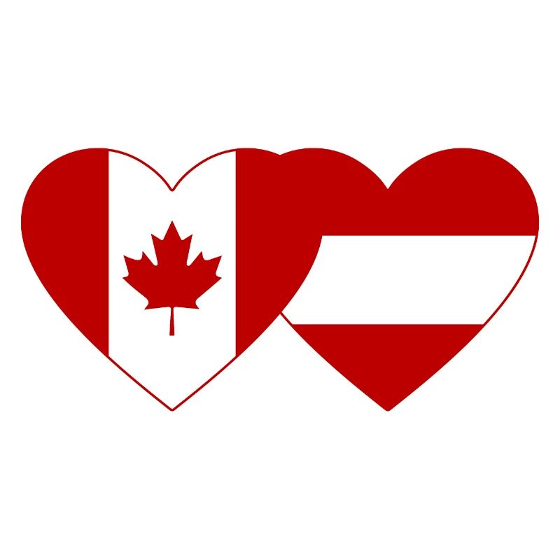 Canada Austria flag heart
