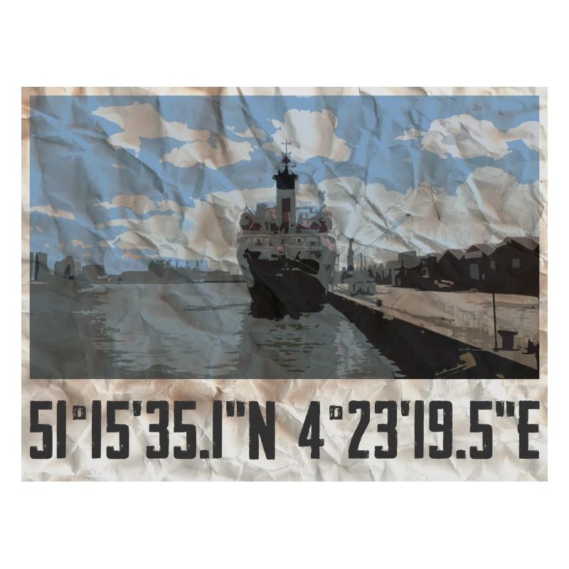 Conception du port d’Anvers avec coordonnées géographiques
