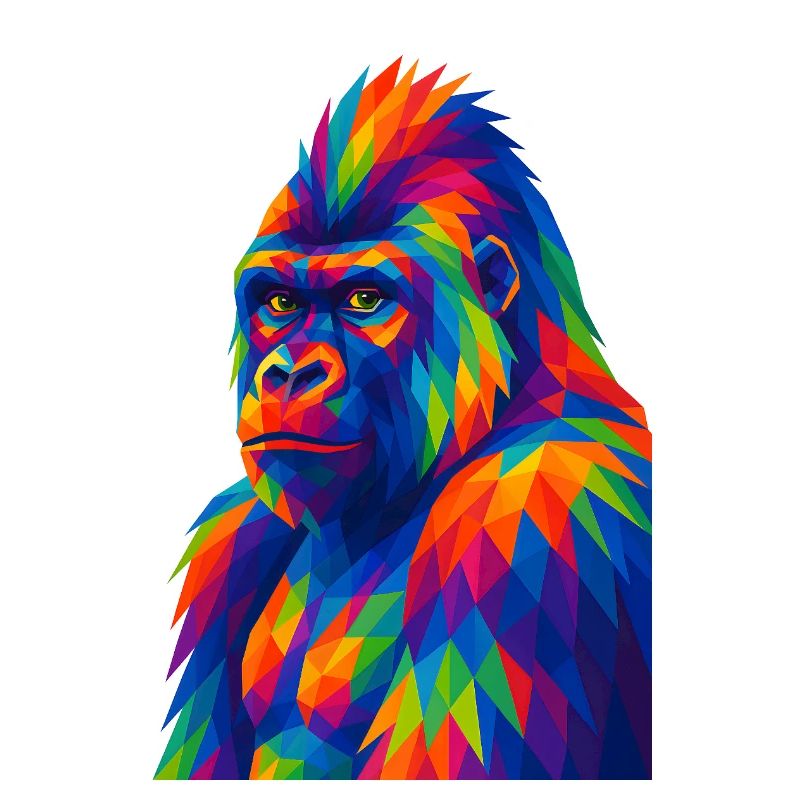 Animaux de style polygone WPAP - Portrait de gorille
