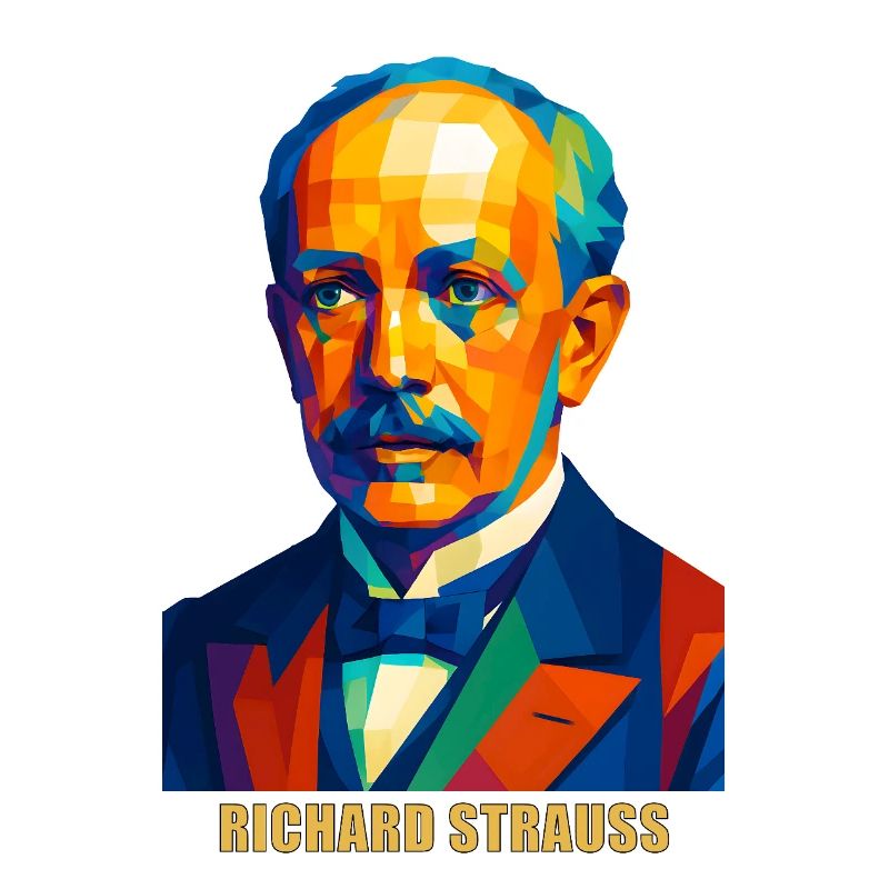 WPAP Polygon Portrait Richard Strauss Composer