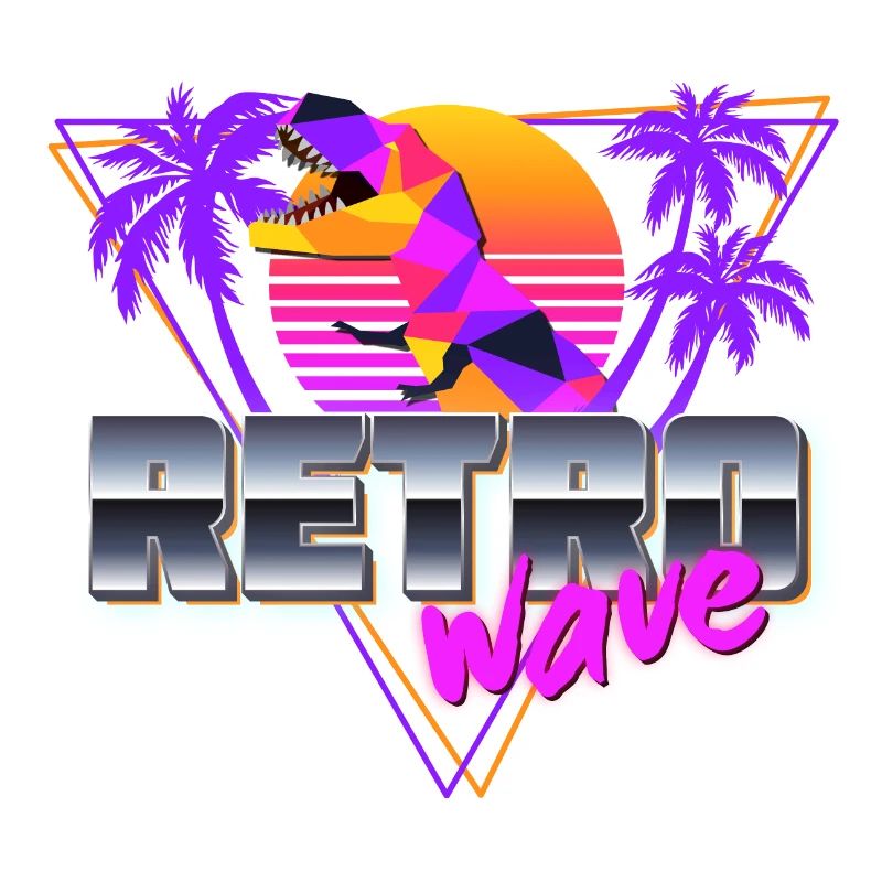 synthwave dinosaur