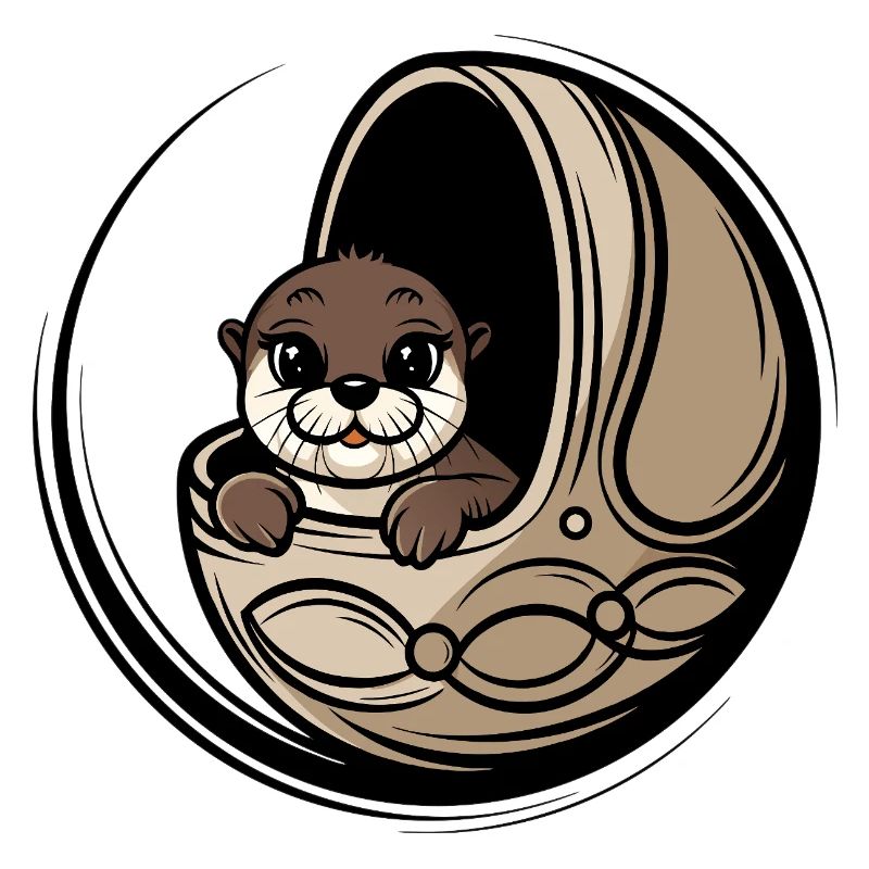 Mignon bébé loutre dans un lit bébé
