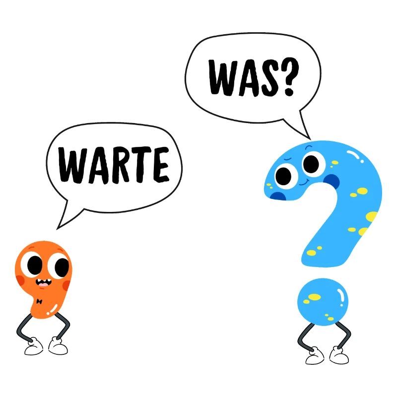 Warte, was? - Wait, what? - Comic Satzzeichen