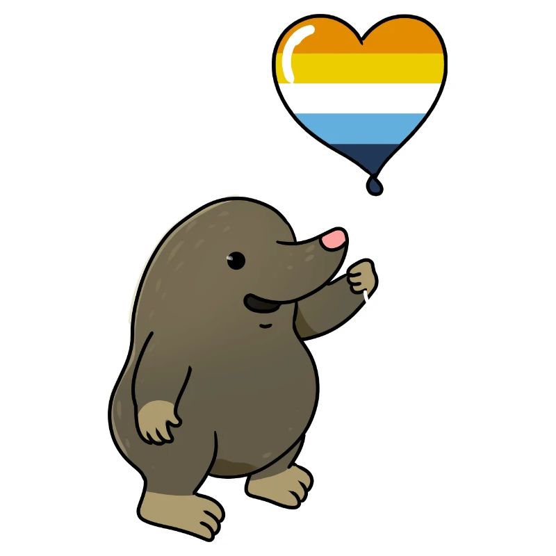 Maulwurf Herzballon Aroace Pride