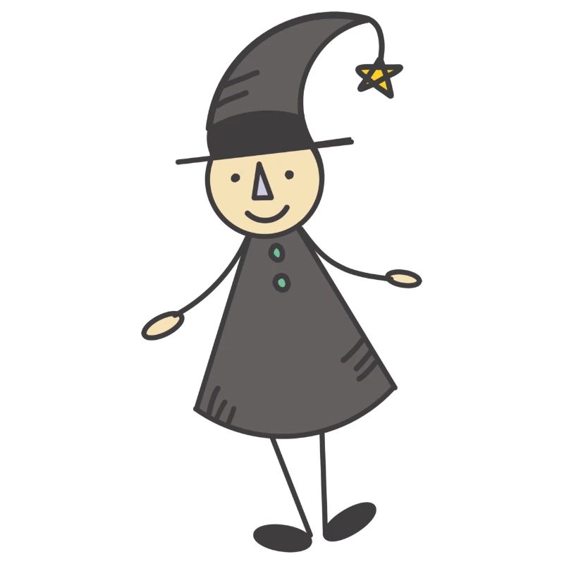 Stylized little witch