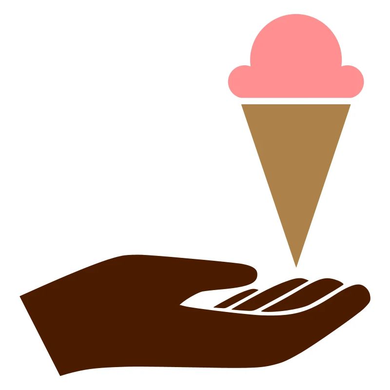 Hand reicht Eis