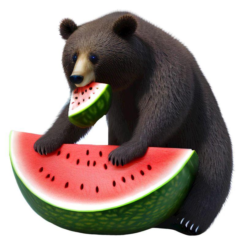 Ours à la pastèque