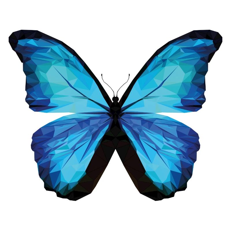 PAPILLON POLYGONE en bleu