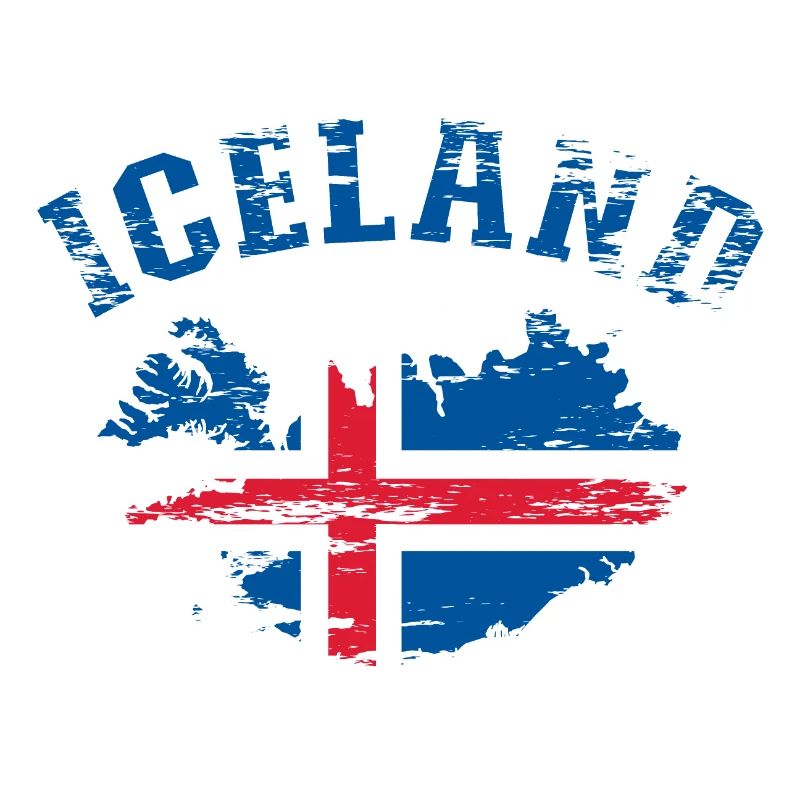 Carte murale de l’Islande Drapeau utilisé