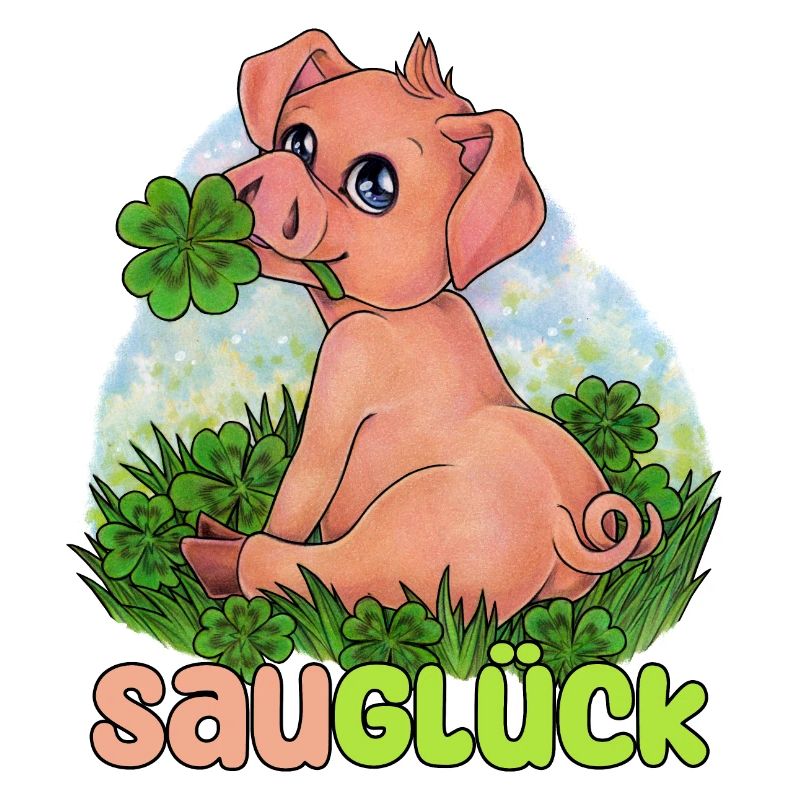 Sau Glück niedlich Ferkel mit Glücksklee Geschenk
