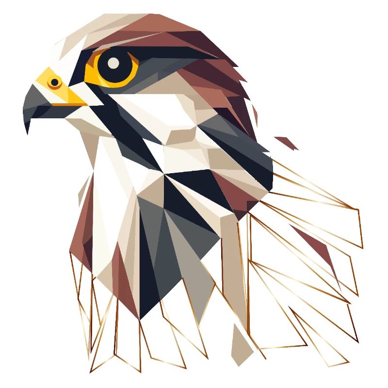 Geometric falcon – elegance and precision