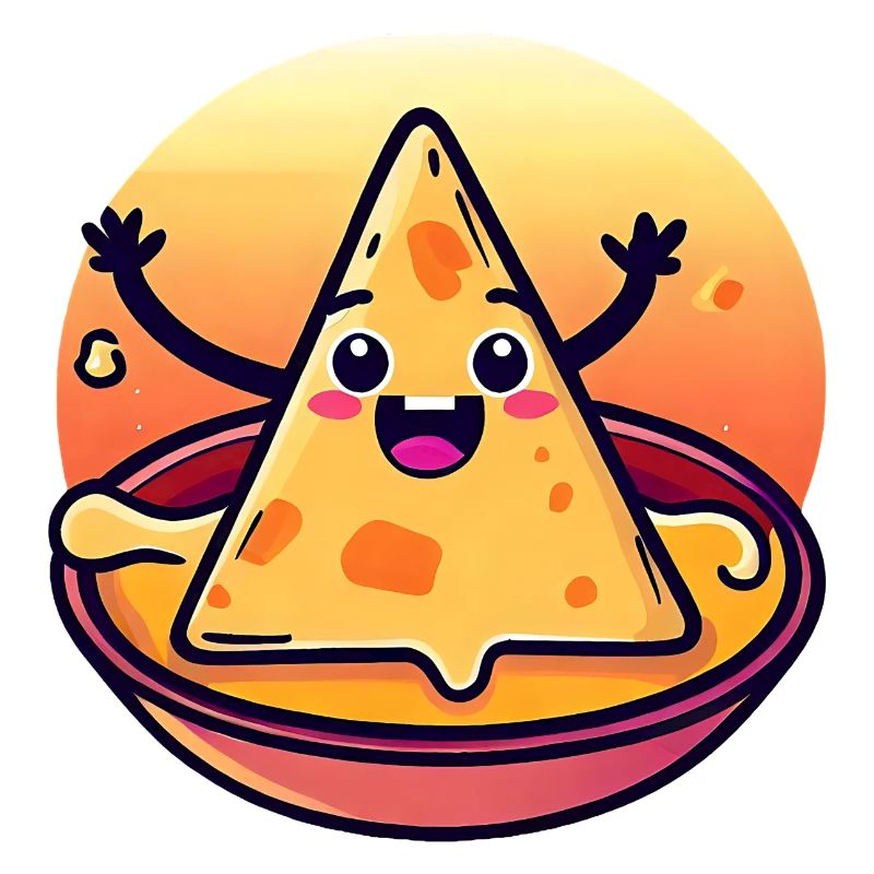 Nacho chip in creamy cheese bath