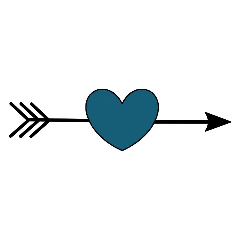 Coeur bleu avec flèche Saint-Valentin