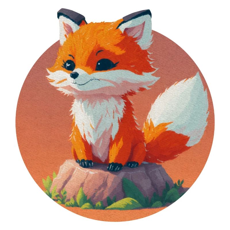 Illustrated Fox in Soft and Warm Style