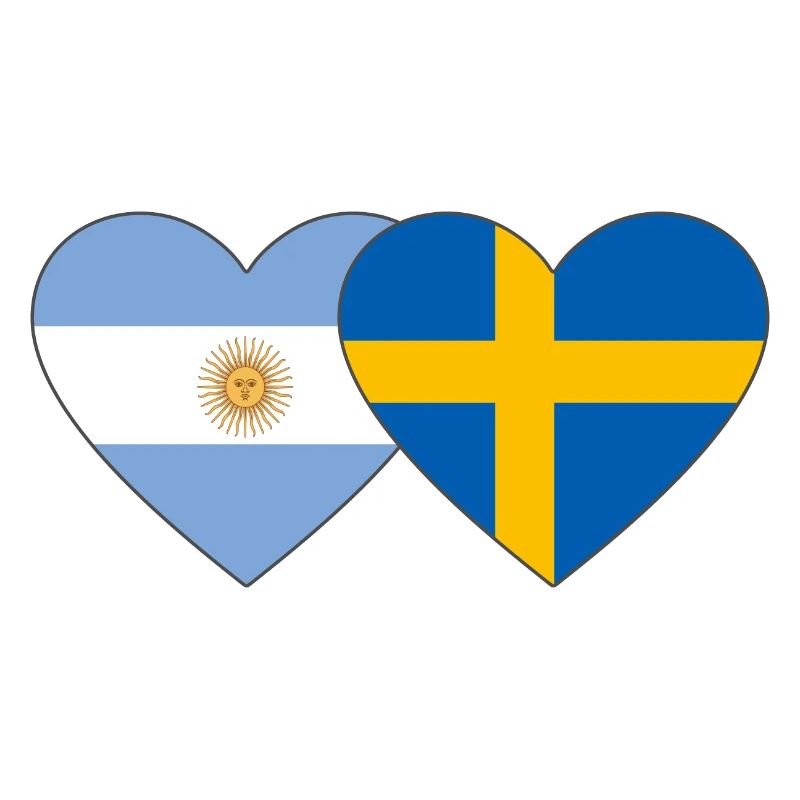 Coeur de drapeau Argentine Suède