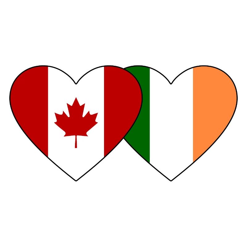 Cœur de drapeau Canada-Irlande
