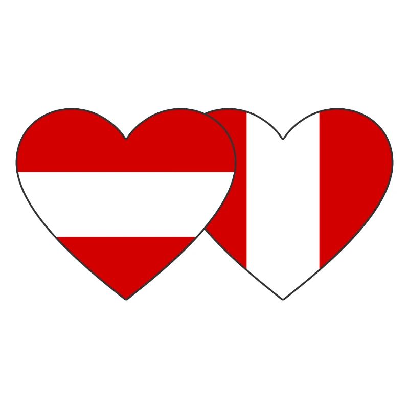 Austria Peru Heart Flag
