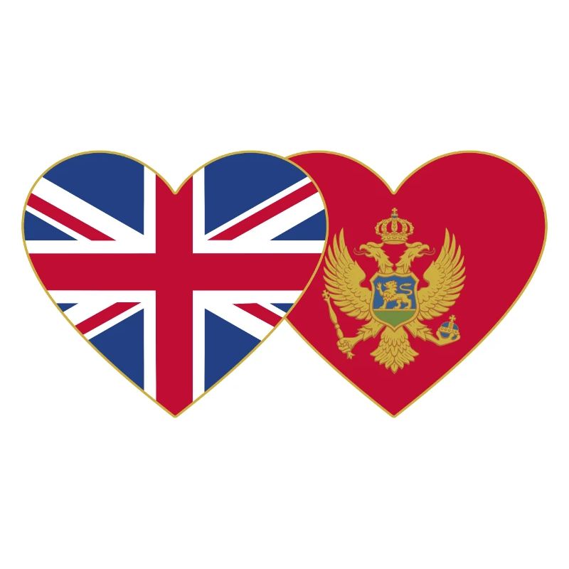 Angleterre Monténégro drapeau