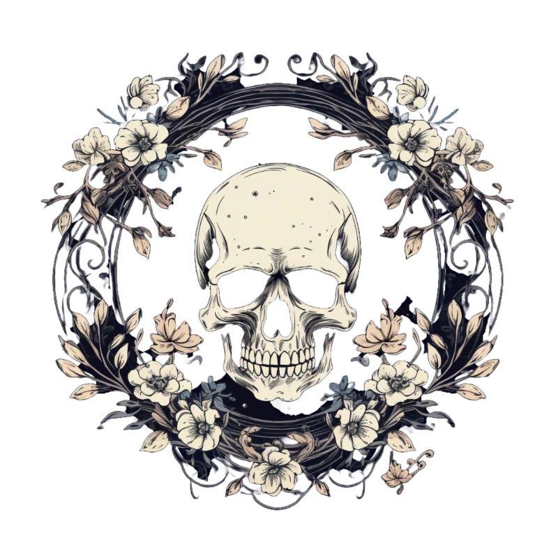 Whimsical Skull Circle