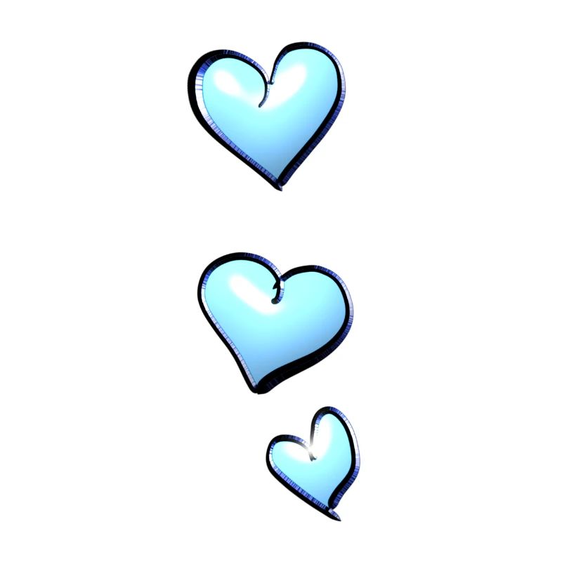 trois cœurs bleus