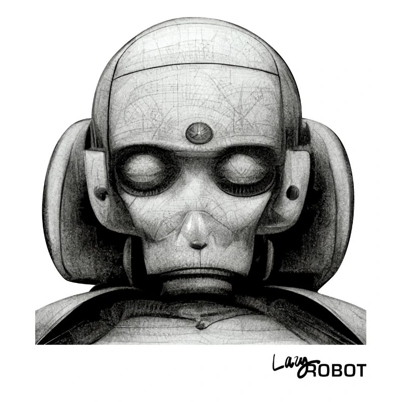 Scetch d’un robot de rêve masculin triste