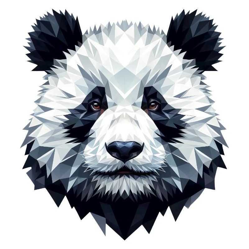 Panda Visage Polygone Art Géométrie