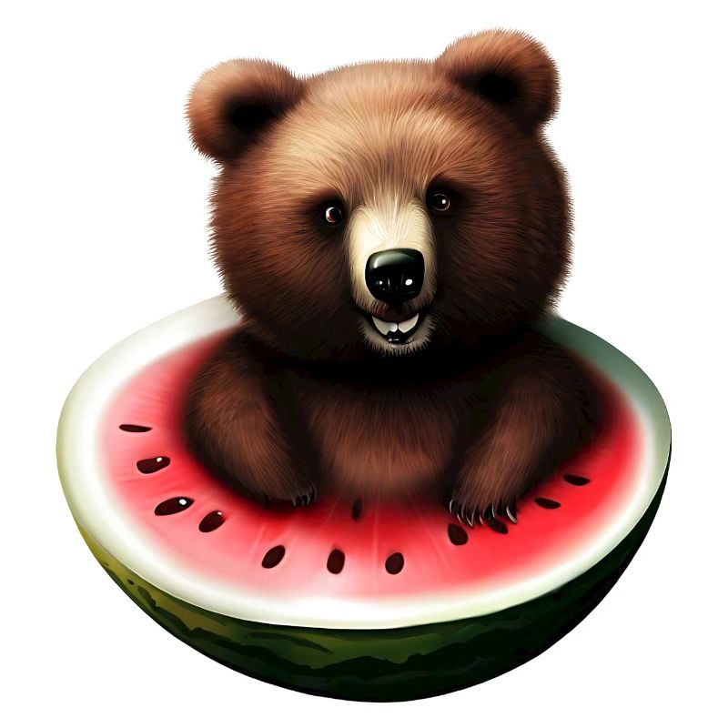 Ours dans une pastèque