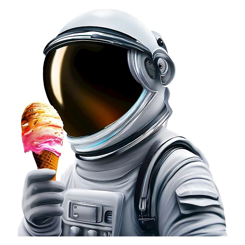 Astronaute de la crème glacée gaufre