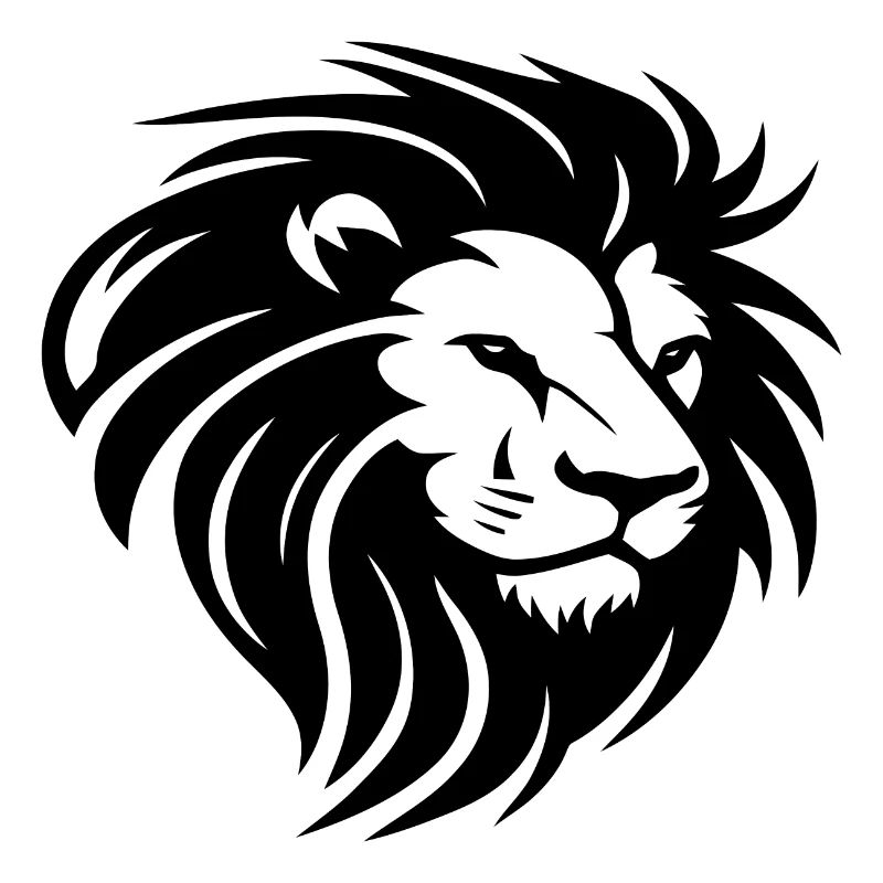 Lion's head with mane