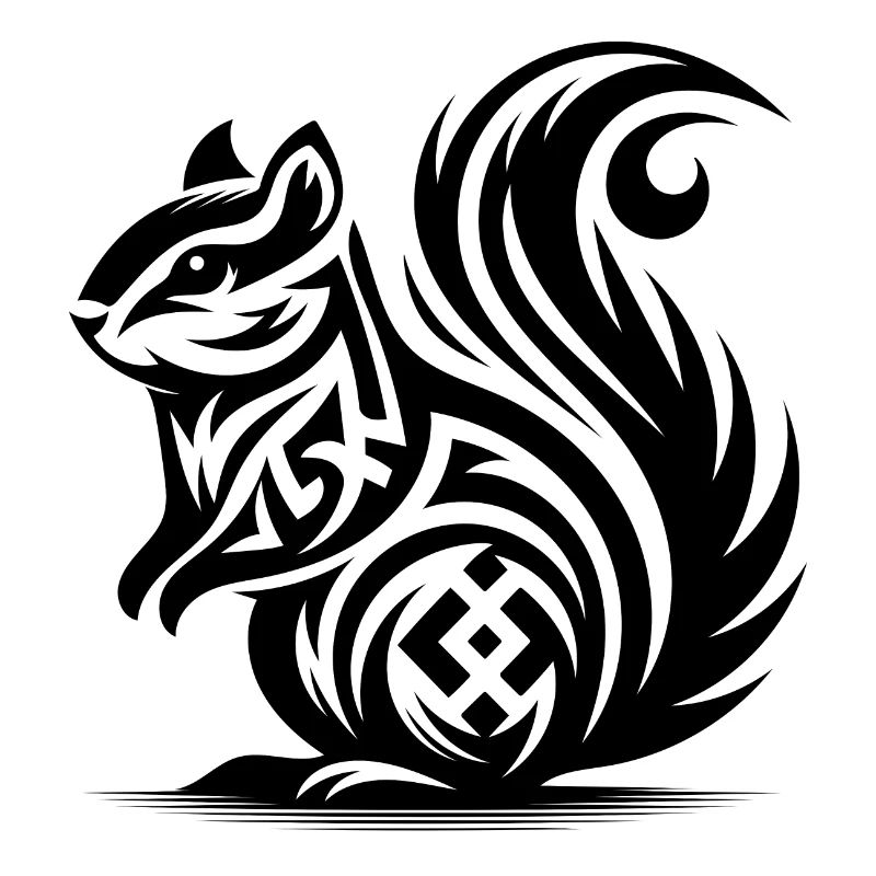 Écureuil mignon dans le style de tatouage