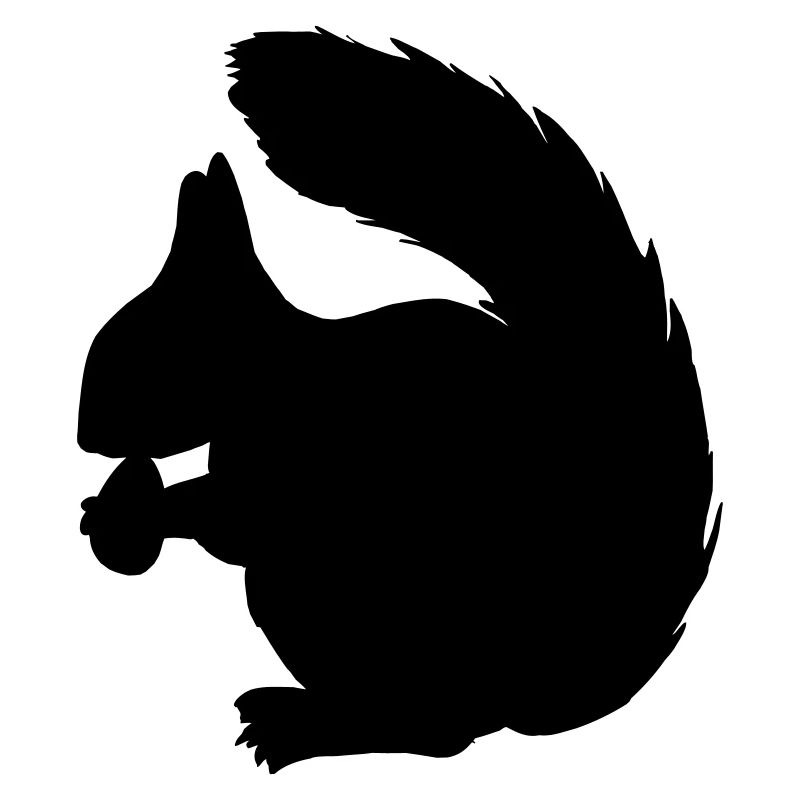Squirrel with nut shadow figure