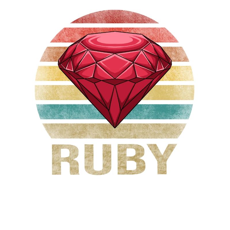 Ruby Gemstone Retro Sunset