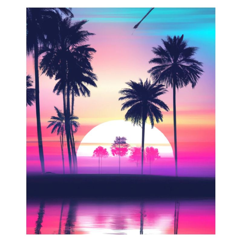 Vaporwave Sun Synthwave Sunset Palms