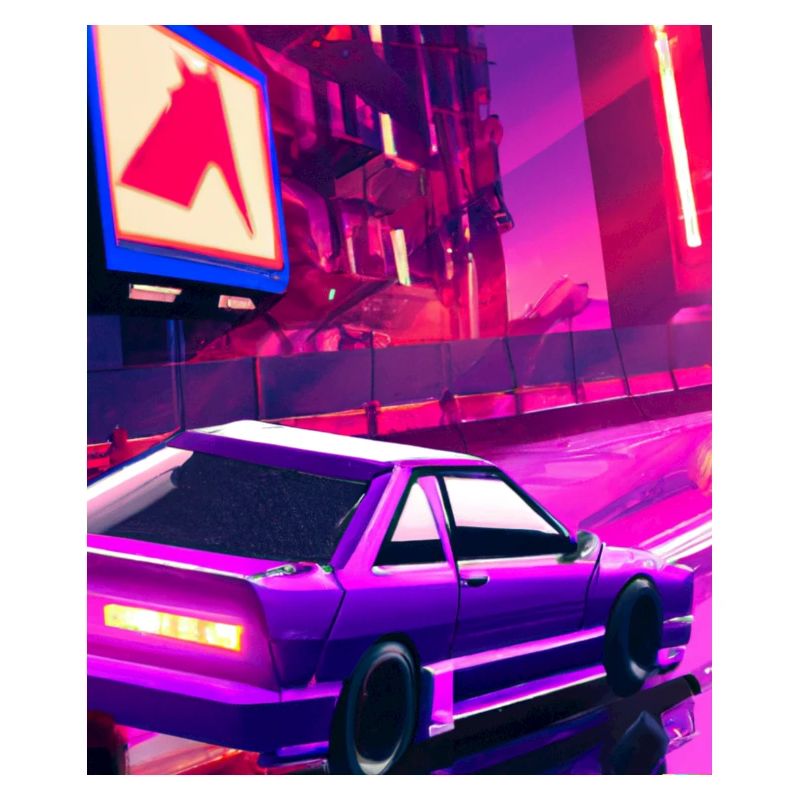 Vaporwave Esthétique Synthwave Car